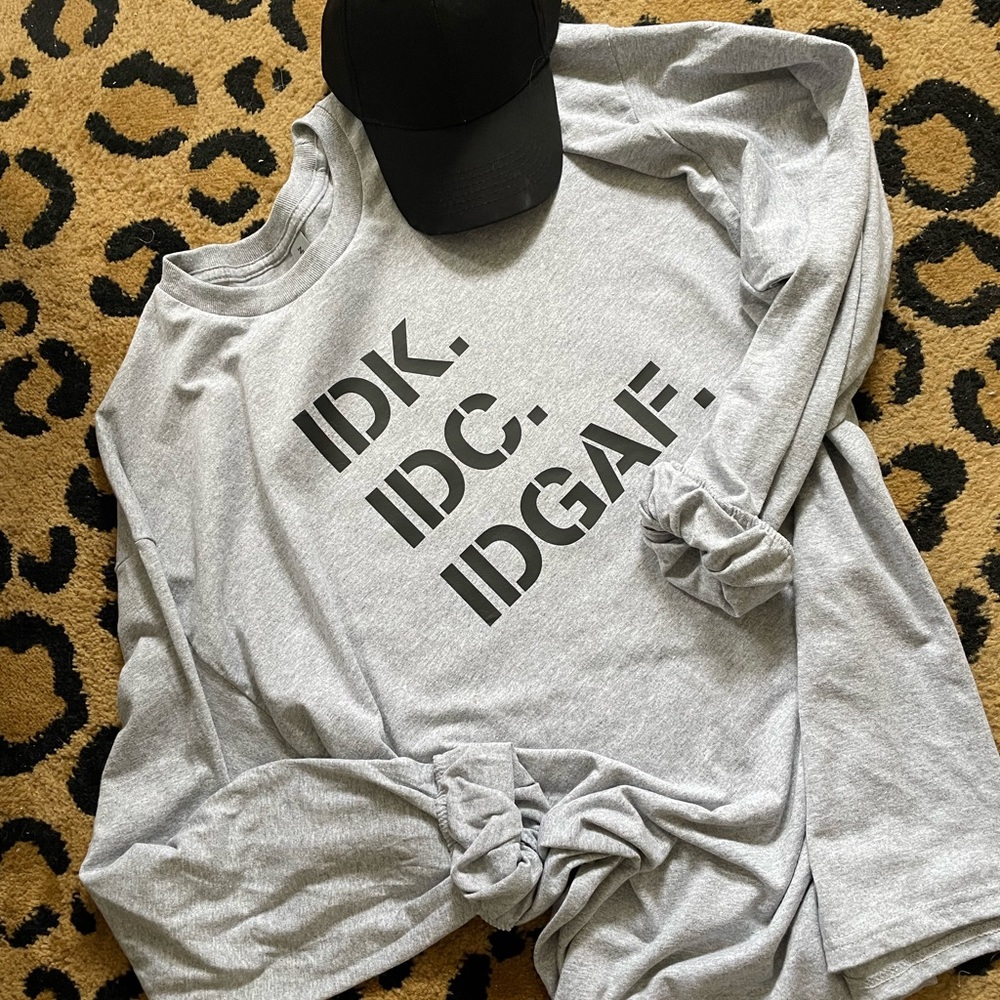 IDK IDC IFGAF LONG SLEEVE TEE All Sizes Available - Picture 2 of 7